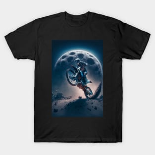 Dirt bike rider on the moon T-Shirt